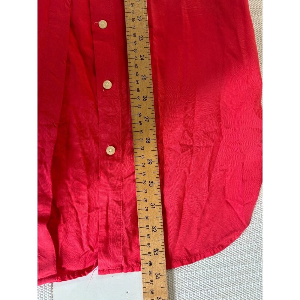 Gap Shirt Top Womens XS‎ Red Oversized Stretch Double Chest Pockets Button Front - Picture 7 of 7